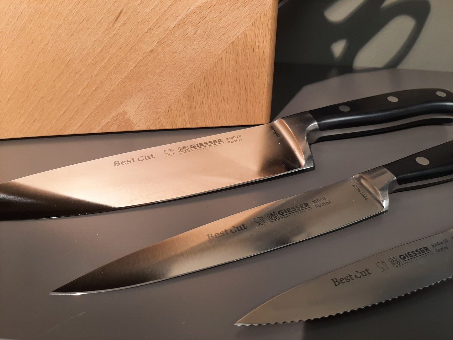 A9892 B9 BC - Messerblock BestCut, 9-tlg. bestückt, Buche lackiert