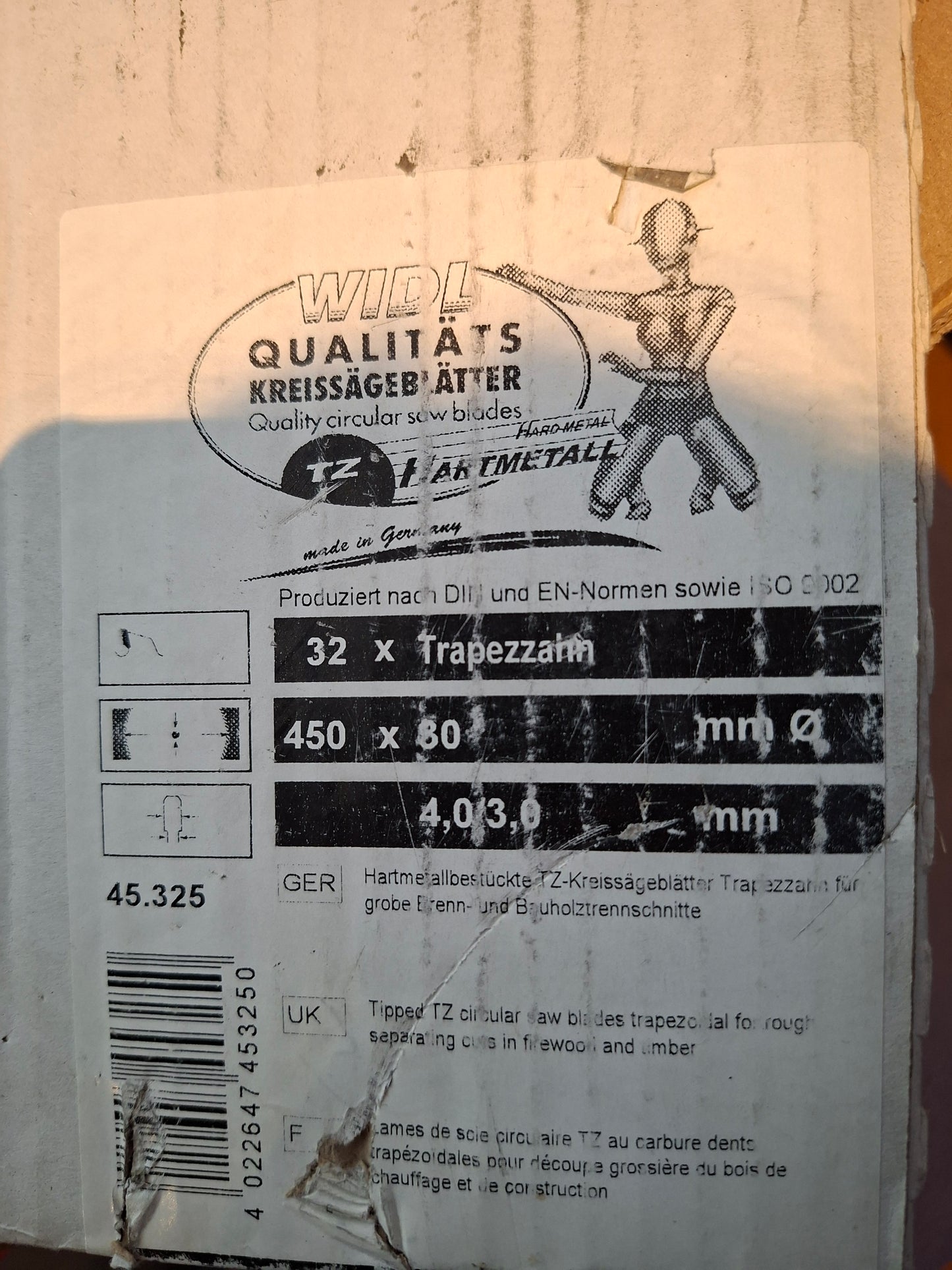 HM-Kreissägeblatt Ø450mm Z32 Baukreissäge